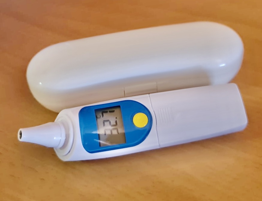 Example of a talking thermometer that provides an audio reading of the